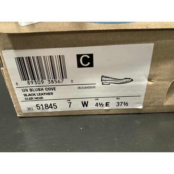 Clarks UN Blush Cove Black Leather Size 7 W / NWB - Picture 6 of 6